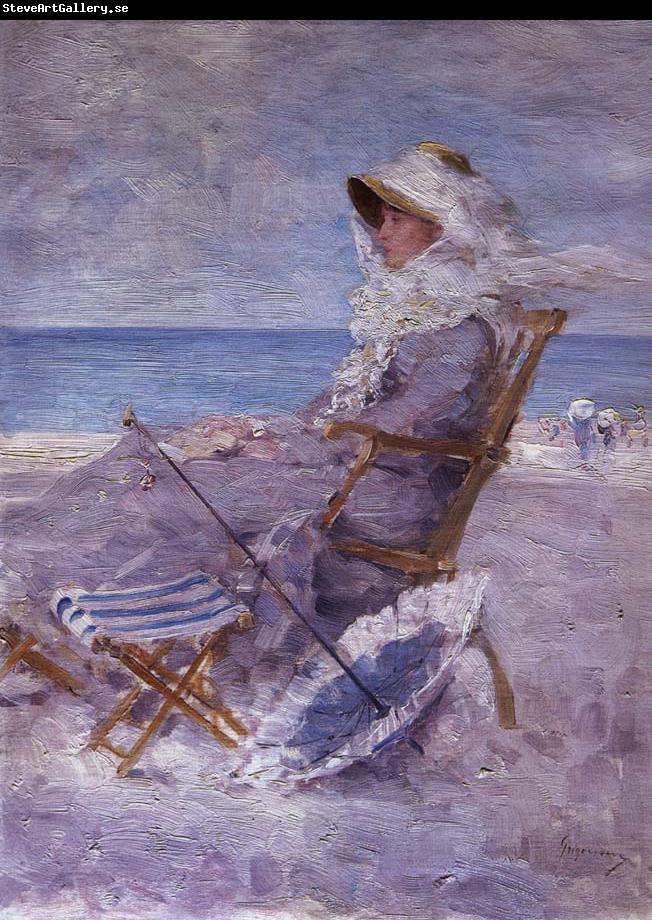 Nicolae Grigorescu On the Sea Shore or Woman on the Sea Shore
